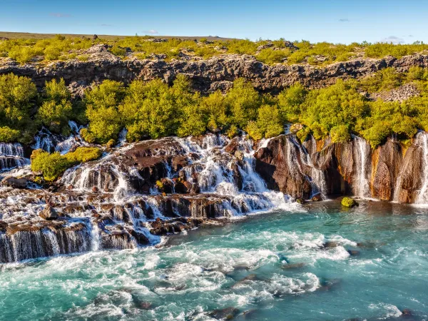 Hraunfossar Waterfall